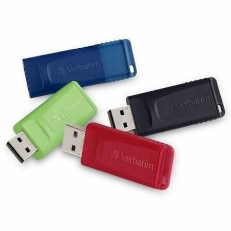 Verbatim Microban 16GB Store 'n' Go USB Flash Drive - 4pk - Red, Green, Blue, Black 99123