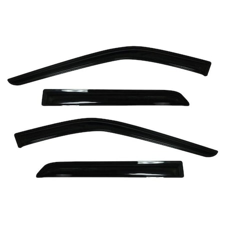 Ventshade Rainguards, Aerodynamic Design, Tape-On, Smoke, Acrylic, Set Of 4 94293