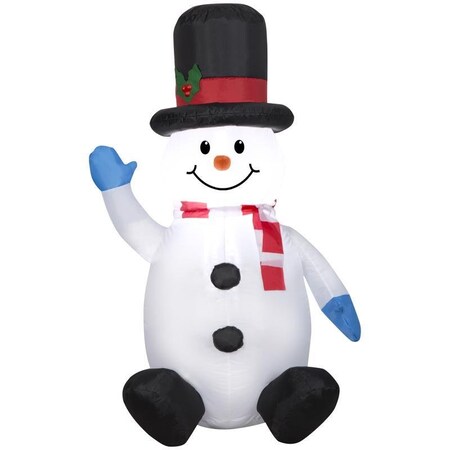 Gemmy Airblown Christmas Inflatable Snowman with Tall Top Hat 48 in. Inflatable 118411