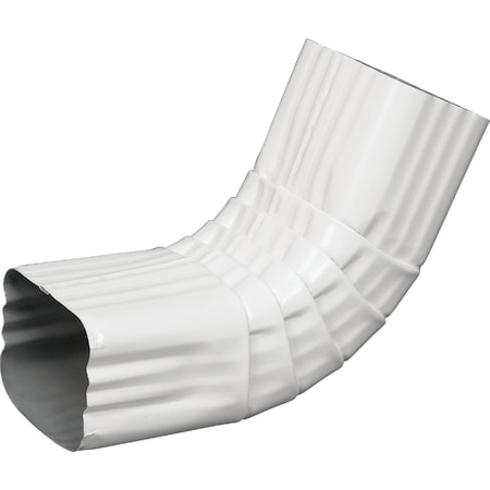 Amerimax Home Products 2 x 3'' Galvanized White Front Downspout Elbow 33064