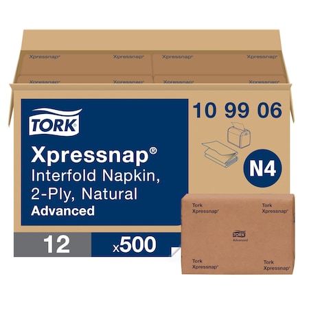 Tork Disposable Napkins, Brown, PK12 109906