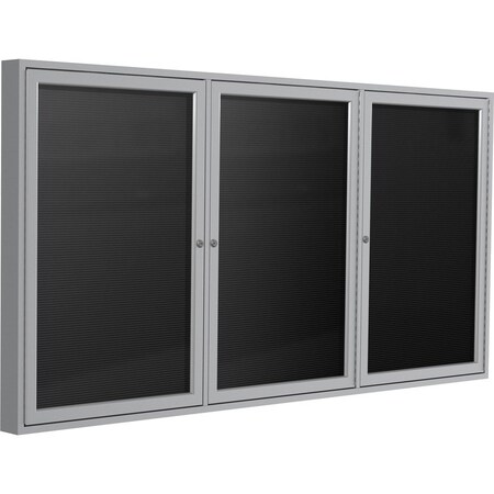 Ghent Enclosed Letter Board 48"x96", Satin PA34896BX-BK