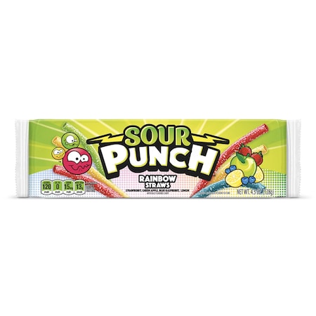 Sour Punch Rainbow Straws Candy 4.5 oz 8791