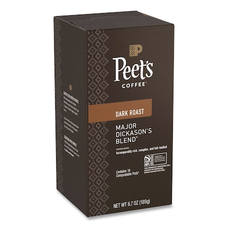 Peets Coffee & Tea Major Dickason's Blend Coffee Pods, Dark Roast, 96PK PCE02781