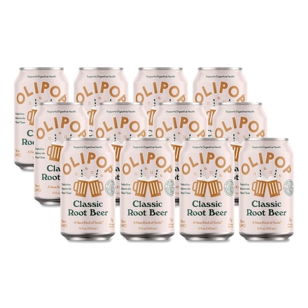 Olipop Prebiotic Soda, Root Beer, 12 oz Can, 12PK ICO70288