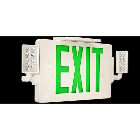 Westgate SUPER SLIM LED EXIT SIGN WITH ADJUSTABLE LED HEADS - GREEN LETTERS 120/277 VOLTAGE, 1.2W per Head XTSL-CL-GW