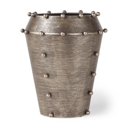 Homeroots 9" Silver Metal Table Vase 608294