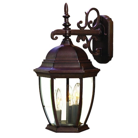 Homeroots Three Light Dark Brown Wide Hanging Lantern Wall Light 398383