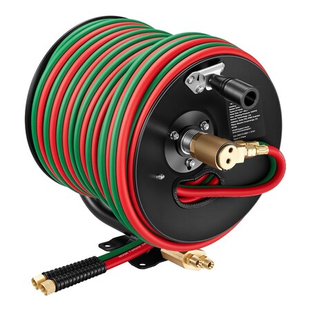 Vevor Retractable Welding Hose Reel Hand Crank Hose Reel with 1/4 in x 100FT Hose WHRMS02-TTW14100A