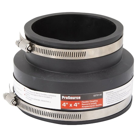 Prosource Coupling, 4 x 4 in, PVC, Black KJ-021