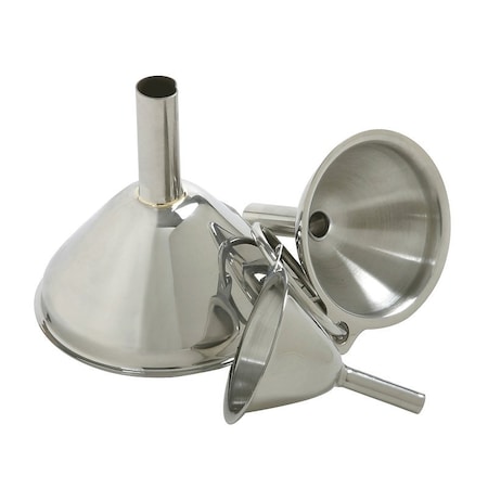 Norpro Funnel, 1/4, 3/8, 1/2 in Spout, Stainless Steel 252