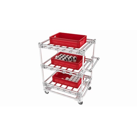 Trilogiq 3-Level Closed Tubular Cart With Horizontal Hand Bar. 32A-1