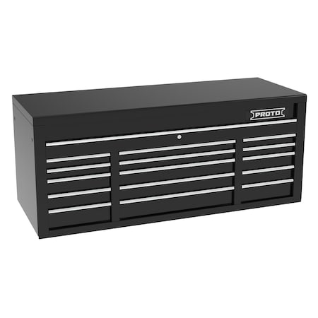 Proto 550 Series Top Chest, 15 Drawer, Black, 67 in W x 25-1/4 in D x 27 in H J556727B-15BK