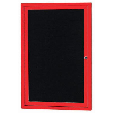 Aarco Enclosed Letter Board Directory w/ Powder Coated Red Aluminum Frame, 36''Hx24''W, 1 Door ADC3624R