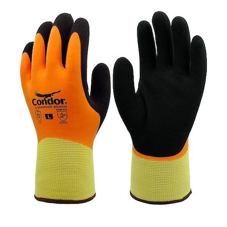 Condor Knit Cold-Condition Insulated Gloves, Latex, Sandy, Full, 1 PR 824VJ6