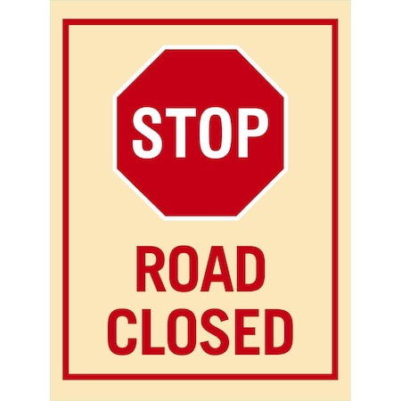Lyle STOP, Road Closed, 18x24, Engineer Grade, Tan G-10287-EG_18x24