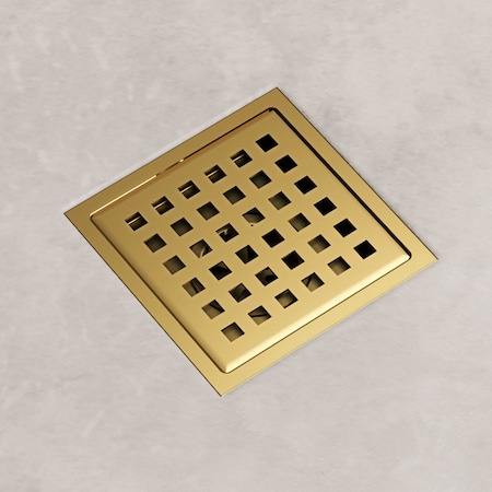 Vigo Elan Square Shower Drain in Matte Brushed Gold VG07004MG