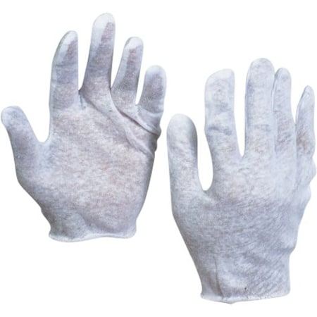 Partners Brand Cotton Inspection Gloves, 2.5 oz., L, PK12, Size L , 12 PK GLV1013L