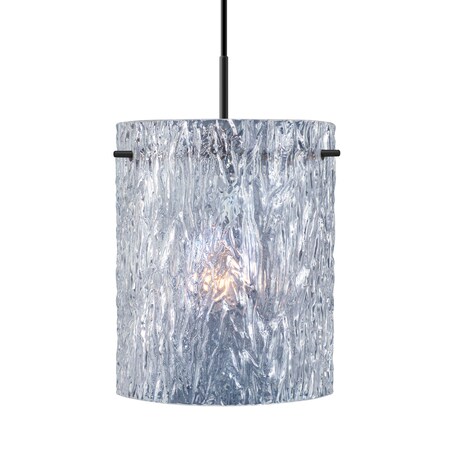 Besa Lighting Besa Tamburo 8 Pendant, Clear Stone, Black Finish, 1x 100W MAX E26 Base 1JT-400600-BK