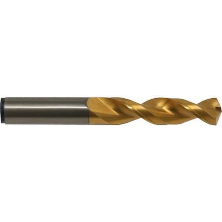 Cleveland Screw Machine Drill Bit, #52 Size, 135  Degrees Point Angle, Cobalt, TiN Finish, Straight Shank C14439