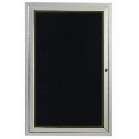 Aarco Illuminated Enclosed Letter Board Directory w/ Clear Satin Anodized Al Frame, 48''Hx36''W 1 Door ADC4836I