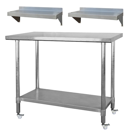 Sportsman SS Station with 48" Work Table on Casters and 2 - 24" Utility Shelves SSWSET48C
