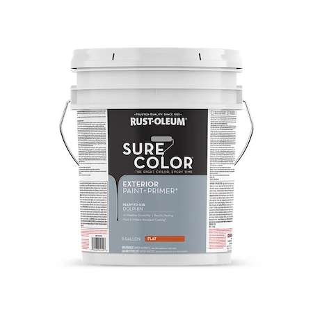 Rust-Oleum Exterior Paint, Dolphin, 5 gal 398373
