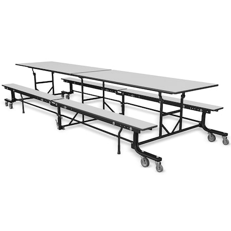 Palmer Hamilton Rectangle Cafeteria Bench Table, 145 in W, 29 in H, Gray Glace 19F18293012GB