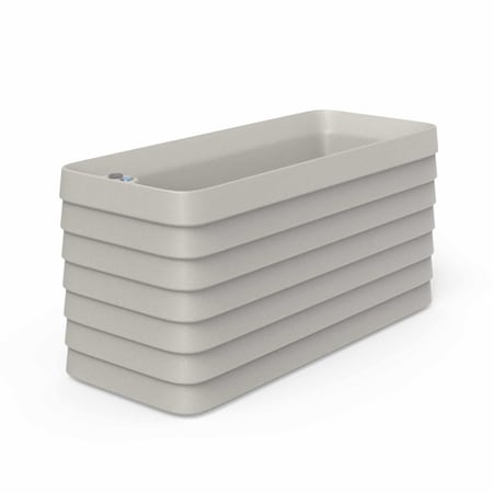 Crescent Garden TruDrop Slat Self Watering Large Deck Box - 47"x19"x23"H, Parchment A8111811