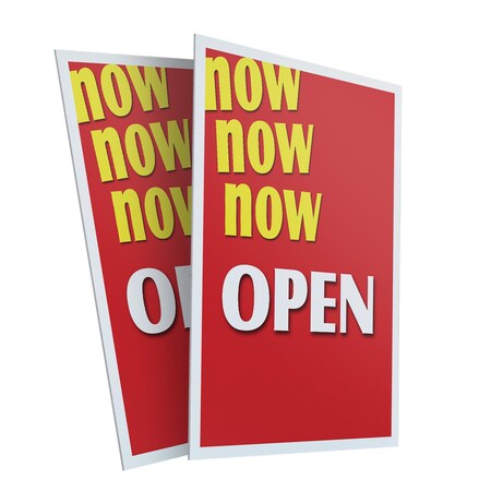 Signmission Now Open, Plastic Signs Only 24 Inch x 36 Inch, Corrugated Plastic, 2PK CSB-2436-2PACK-Now Open