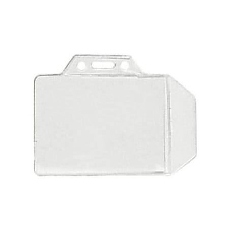 Brady Horizontal Side-Load Badge Holder - 3.12" x 3.5" - Vinyl - 100 / Pack - Clear 1840-1000