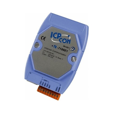Icp Das 1 Serial Port to Ethernet Converter / Intelligent Controller with 40 Mhz CPU. Min I-7188E1