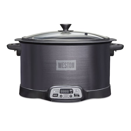 Weston 03-2500-W 2-in-1 Indoor Smoker and Slow Cooker, 6 qt, 120 V, 370 W, Digital Control 03-2500-WMN
