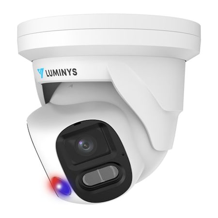 Luminys N5-D 2 x 4MP LumiDeterrent IP Turret 2.8 mm, 180 degree Stitched IR White-lights N5P-8DA2