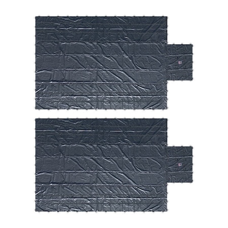 Mytee Products 2PK Lightweight 15oz Black Lumber Tarp 24x27 FT w/ D-Rings & 8ft Drop Flatbed, 2PK SLLT-DRINGx2