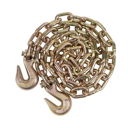 Mytee Products 3/8in X 20ft G70 Chain with grab hooks, WLL 6,600 lbs CH3820