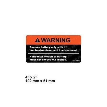 Raymond REPLACEMENT DECAL BATTERY WARNING 1017269