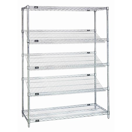 Quantum Storage Systems WIRE SLANTED SHELF UNIT 5 SHELVES 1848SL6C