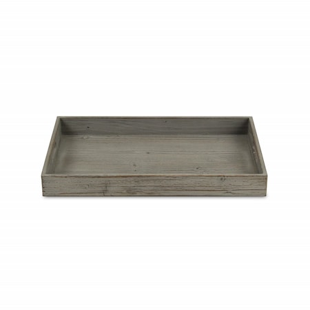Homeroots 19in Gray Minimalist Wooden Tray 399619