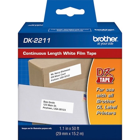 Brother Continuous Label Stock, White, Gloss, 7/64 in W DK2211