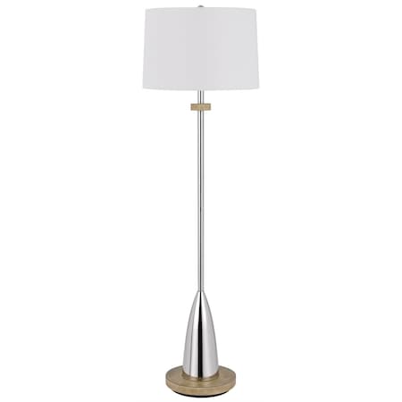 Homeroots 61" Chrome Traditional Shaped Floor Lamp With White Square Shade 526307