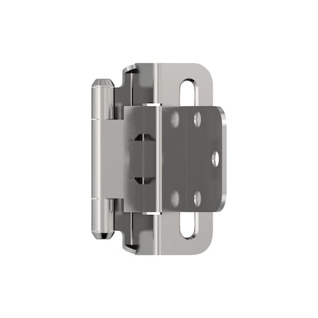 Amerock 3/8in 10mm Inset Self Closing Partial Wrap Polished Chrome Cabinet Hinge, 1 Pair BPR756526