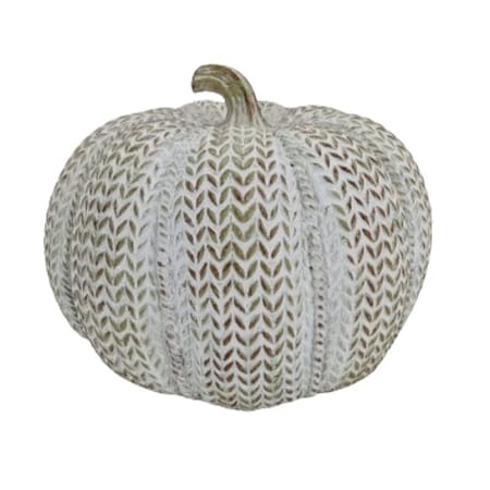 Santas Forest Resin Pumpkin, 6-1/2 in H, Resin, White, Indoor 89932