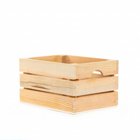 Homeroots 9" Organic Natural Distressed Wood Stacking Milk Crate 471953