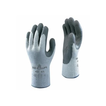 Showa 451 Thermal-Insulated Latex Coated Fingertips/Palm Gloves, X-Large, Gray 845-451XL-10