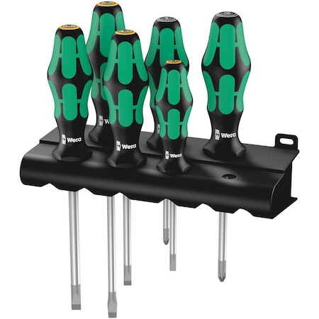 Wera 334/355/6 Rack Screwdriver set Kraftform Plus Lasertip and rack, 6 pieces 5105656001