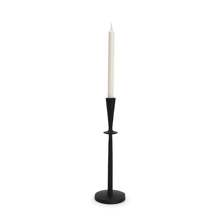 Homeroots 15" Black Metal Abstract Tabletop Candle Holder 608432