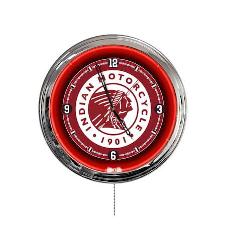 Holland Bar Stool Indian Motorcycle Head 16 LED Wall Clock ClkL16