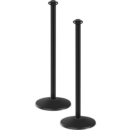 Visiontron Barrier Post, 14 in. Dia., 17 lb, Black, PK2 CPHD61S-SB-2PK