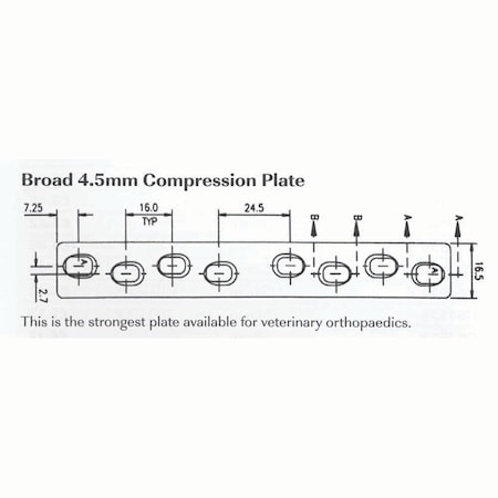 Jorgensen Laboratories Broad Plates 4.5mm, 5 hole, 87mm L J0427DB